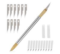 EHDIS 2 IN 1 Cutter de Precision con 10 Cuchillas de 360° y 10 Cuchillas de 3#, Mango de Aleación de Aluminio, Bisturi Manualidades para Tallar, Cortar, Película para Ventanas