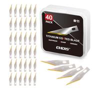 EHDIS 40 pcs Cuchillas de Repuesto Premium de Titanio, Cuchillas para Cúter de Precisión, Nr. 11, para Arte Cortar Papel Cartón y Tallar Bricolaje Trabajos Artesanales