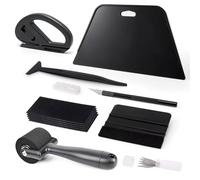 EHDIS Kit de papel pintado con rodillo de esponja, raspador para láminas, cuchillo artesanal y cuchillas, 8 unidades, para todo tipo de papel pintado