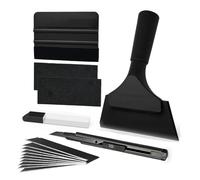 EHDIS Kit Vinilo Herramientas de Película, Aplicación de Película de Vinilo, con Cutter, Cuchillas, Espatula Vinilo, Rasqueta limpiacristales, para Ventanas, Muebles y Coche, Negro