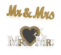 EHDWXVZM 1 adorno para marco de fotos, 1 adorno de madera, adorno para marco de fotos en forma de corazón MR & MRS, marco de fotos de madera, regalo de boda romántico
