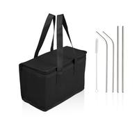 EHDWXVZM 1 bolsa de almuerzo con aislamiento, 1 juego de acero inoxidable, lonchera con bolsa térmica, bolsa de almuerzo a prueba de fugas, bolsa refrigeradora para almuerzo
