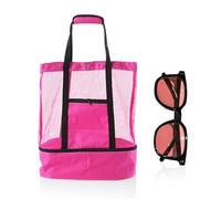 EHDWXVZM 1 bolsa de malla para playa, 1 par de gafas de sol, bolsa de playa de gran capacidad, bolsa de compras de viaje, bolsa de malla multiusos