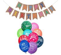 EHDWXVZM 1 Conjunto De Pancartas De Cumpleaños Y 10 Globos De Cumpleaños, Decoraciones Creativas, Decoraciones De Fiesta De Cumpleaños, Arreglo De La Escena De La Fiesta.