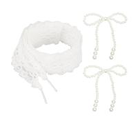 EHDWXVZM 1 Par De Cordones De Encaje Blanco Y 2 Piezas De Decoraciones De Zapatos De Arco, Cordones Lindos Y Simples, Accesorios Para Zapatos Para Mujeres, Decoraciones De Zapatos.