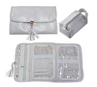 EHDWXVZM 1 pieza de bolsa de joyería plegable, 1 pieza de bolsa de almacenamiento de malla, bolsa de almacenamiento de joyas, bolsa de joyería con múltiples compartimentos, aretes y collares