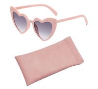 EHDWXVZM 1 pieza de gafas de sol rosas, 1 pieza de bolsa para gafas, gafas de sol love, gafas para posar, gafas de sol estilo callejero, gafas de sol retro de moda, gafas de fiesta para mujer