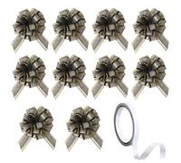 EHDWXVZM 10 Piezas de Flores de Lazo, 12 Metros de Cinta, Flores de Lazo de decoración de Boda, Accesorios de Embalaje de Regalo para Fiestas, Flores de Lazo de Coche de Boda