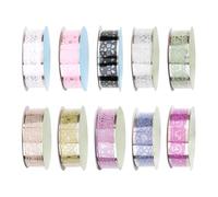 EHDWXVZM 10 rollos de cinta de encaje, cinta hueca con purpurina, cinta de desecho, cinta decorativa de encaje, cinta para hacer manualidades
