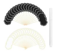 EHDWXVZM 100 Carteles de Buffet, 1 bolígrafo, Insertos para Palillos de Dientes, Insertos para Pasteles, Letrero pequeño en Pizarra, Accesorios para postres