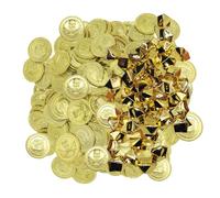 EHDWXVZM 100 Monedas De Oro Piratas, 100 Piezas De Gemas, Monedas De Oro De Plástico, Monedas De Juegos Infantiles, Monedas De Oro De Juguete, Monedas De Oro para Decoración De Fiestas