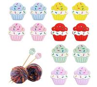 EHDWXVZM 12 Piezas De Enchufe De Piñino En Forma De Pastel, Accesorios De Aguja De Tejer, Requisitos De Costura, Tapón De Aguja De Silicona, Protección De La Punta De Aguja.