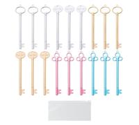 EHDWXVZM 18 bolígrafos con llave, bolsa de almacenamiento de 1 pieza, bolígrafos de papelería de oficina, bolígrafos con llave retro, útiles escolares