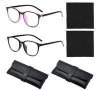 EHDWXVZM 2 Gafas Simples, con 2 Carcasa De Vidrio Y 2 Toallas, Gafas Versátiles Elees, Lectura De Accesorios.