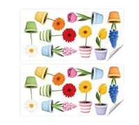 EHDWXVZM 2 Juegos De Pegatinas De Pared En Macetas De Flores, Pegatinas De Pared Creativas E Interesantes Y Decoraciones para El Hogar, Adecuadas para Sala De Estar, Dormitorio Y Estudio.