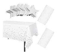 EHDWXVZM 2 manteles de Estrellas, 1 Pieza de Bandera de Estrella, Mantel de Fiesta al Aire Libre, Mantel Rectangular Impermeable, decoración de Mesa de Fiesta, Adecuado para cumpleaños y Bodas