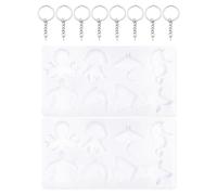 EHDWXVZM 2 moldes de animales marinos, 8 llaveros, molde de resina de silicona, molde de fundición de resina, animales de resina