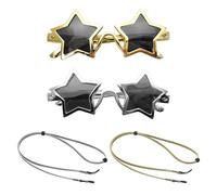 EHDWXVZM 2 pares de gafas de sol con estrella de cinco puntas, 2 piezas de cordones para gafas, gafas de moda con estrella de cinco puntas, gafas de sol de playa, accesorios para fotos de fiesta,
