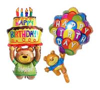 EHDWXVZM 2 Piezas Bear Birth Birthing Birthday Birthding, Lindo Oso Thame Globos, Globos De Helio Inflables, Globos De Cumpleaños, Globos De Letras Inflables, Grandes Globos.