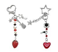 EHDWXVZM 2 piezas de llaveros de cuentas, colgantes de metal, colgantes de bolso, colgantes de teléfono móvil, llaveros creativos personalizados, colgantes de moda, llaveros de niña