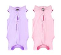 EHDWXVZM 2 Piezas De Ropa Postoperatoria De Gatos, Chaleco De Mascotas Antideslizante, Ropa Suave Y Cómoda, Suministros para Mascotas (Púrpura, Rosa).