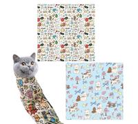 EHDWXVZM 2 Piezas De Tela Impresa De Dibujos Animados, Tela De Envoltura De Gatos, Accesorios De Belleza De Gatos, Herramientas De Mascotas Multifunción.