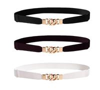 EHDWXVZM 3 Piezas de Cinturones Finos Con Hebillas, Adelgazantes, Elásticos, Retro y de Vestir - Accesorios Para Mujer