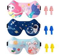 EHDWXVZM 3 Piezas De Máscaras para Los Ojos De Dibujos Animados Y 3 Pares De Tapones para Los Oídos De Silicona, Tapones para Los Oídos Que Reducen La Gara, Los Suministros para Dormir.