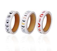 EHDWXVZM 3 rollos de papel autoadhesivo, pegatinas para ojos, boca y barba, multicolor, variados patrones, autoadhesivo