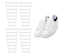 EHDWXVZM 32 Piezas De Zapatillas De Silicona Blanca, Cordones De Elásticos Creativos, Accesorios De Zapatos Deportivos, Cordones Simples Y Versátiles.