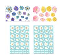 EHDWXVZM 4 Hojas de Pegatinas de Margaritas, Flores y Bicicletas - Decorativas para Ventanas, Pared Impermeables y Decoración del Hogar