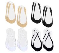 EHDWXVZM 4 pares de medias medias, 4 pares de calcetines invisibles, calcetines de ballet, calcetines de bailarina, calcetines de encaje, medias de mujer, medias medias transpirables, plantillas
