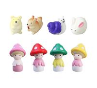 EHDWXVZM 4 Piezas de Adornos Decorativos de Setas, 4 Piezas de Adornos de Animales, Accesorios de decoración de la casa, Decoraciones de jardín, Adornos de Juguete en Miniatura