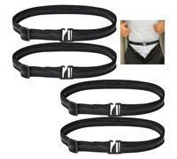 EHDWXVZM 4 piezas de bandas elásticas para hombre, cinturilla oculta, cinturilla plegable, cinturilla para pantalón de traje, cinturilla elástica antideslizante