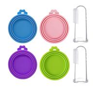 EHDWXVZM 4 Piezas Pueden Cubrir Y 2 Piezas Cepillo De Dientes De Mascota, Cubierta Sellada De Silicona, Cubierta De Recién Llegado Enlatada, Suministros para Mascotas.