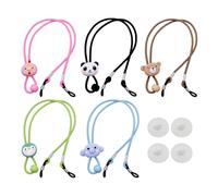EHDWXVZM 5 Cadenas de gafas Lanyard, 2 pares de anillos antideslizantes, bandas para gafas de sol para niños, cinta para gafas de sol, Rojo, amarillo, azul, verde, púrpura, 28 cm