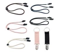 EHDWXVZM 5 Piezas de Cuerdas para Sombrero a Prueba de Viento, 2 Piezas de Clips para Sombrero, cordón para Sombrero con Clip, Cuerda para Sombrero Ajustable, Andar en Bicicleta y Caminar