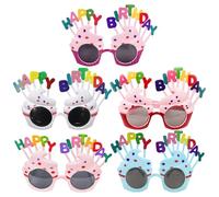 EHDWXVZM 5 Piezas Gafas de Cumpleaños, Gafas de Decoración de Cumpleaños, Gafas de Sol Divertidas, Accesorios para Ojos de Decoración de Fiesta, Gafas Felices