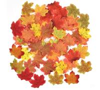 EHDWXVZM 50 Piezas De Hojas De Arce Artificiales, Hojas De Arce Artificiales para Decoración, Hojas Artificiales para Fiestas, Hojas De Arce Decorativas De Otoño, Halloween (Colores Aleatorios)