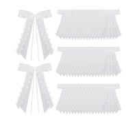EHDWXVZM 50 Piezas de Lazos para Coches de Boda, Cintas Decorativas para Coches de Boda, Lazos Blancos para decoración de Bodas, Lazos Decorativos en Forma de corazón