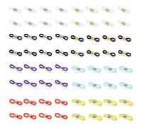 EHDWXVZM 64 piezas de hebillas de conexión de cadena de gafas, anillos colgantes antipérdida, hebillas de conexión elásticas, hebillas antideslizantes de cadena de gafas, soportes de cadena de gafas