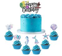 EHDWXVZM 7 Piezas De Insertos De Tarjetas Temáticas Marinas, Fiesta De Cumpleaños, Insertos De Tarjetas Creativas Y Divertidas, Decoraciones De Pasteles.