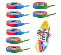 EHDWXVZM 8 Cordones de Zapatillas de Color Neón y Arcoíris, Correas Decorativas Planas para Zapatos