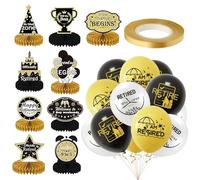 EHDWXVZM 9 Piezas De Adornos Temáticos De Jubilación, 12 Piezas De Globos Y 1 Rollo De Cinta De Globo, Decoraciones Creativas, Suministros para El Aderezo De Fiesta.