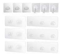 EHDWXVZM 9 Sujetadores, 3 Ganchos, Pegatinas para Estantes De Ducha, Ganchos para Ducha, Jabonera para Ducha, Sin Perforaciones, Pegatinas De Pared con Ganchos Adhesivos