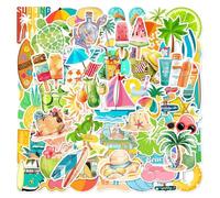EHDWXVZM 96 Pegatinas Temáticas De Playa, Calcomanías Creativas De Graffiti, Pegatinas Divertidas De Dibujos Animados, Pueden Decorar Libros De Recortes, Cuadernos, Guitarras.