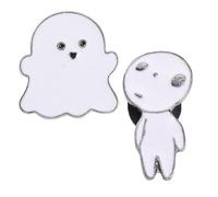 EHDWXVZM Alfileres De Fantasmas De Dibujos Animados, Broche De Princesa Mononoke, Broche De Halloween, Broche para Niños, Accesorios Decorativos Divertidos, Placa De Metal Bonita, 2 Uds.