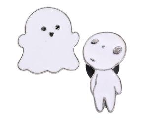 EHDWXVZM Alfileres De Fantasmas De Dibujos Animados, Broche De Princesa Mononoke, Broche De Halloween, Broche para Niños, Accesorios Decorativos Divertidos, Placa De Metal Bonita, 2 Uds.