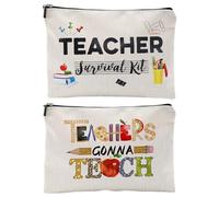 EHDWXVZM Bolsa de Regalo para Maestros, 2 Piezas, Bolsa de Maquillaje y Almacenamiento, Tipo Brújula y Chincheta