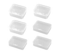EHDWXVZM Caja De Almacenamiento Rectangular De 6 Piezas, Mini Caja De Plástico Transparente, Pequeña Caja De Almacenamiento con Tapa, Joyas Y Piezas De Artesanía